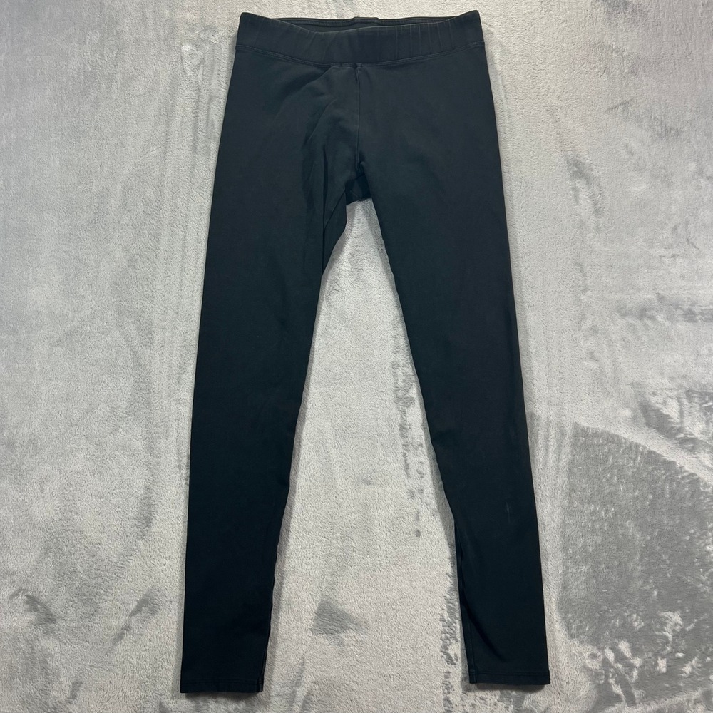 PACT Organic Cotton Leggings Womens Medium Black Solid Stretch Yoga Pant Eco Mid